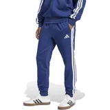adidas Essential Three Stripes Fleece Pants Dark Blue/White L