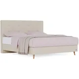 BRUNO Boxspringbett Prestige 140x200cm in Beige | 6 Farben & 4 Kopfteile wählbar | Luxus 27 cm Pulse-Latex-Matratze | Made in Germany