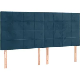 vidaXL Boxspringbett mit Matratze Dunkelblau 180x200 cm Samt