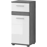 inn.furn Kommode weiß Hochglanz Rauchsilber grau 35 cm