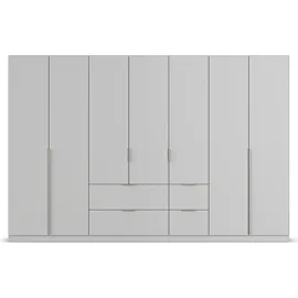 otto home Drehtürenschrank OTTO HOME "Kleiderschrank Schrank Garderobe AGORDO mit Dekor- oder Hochglanzfront", grau (seidengrau), B:315cm H:210cm T:54cm, Holzwerkstoff, Schränke, Drehtürenschrank, mit Außenschubkästen, in 7 Breiten und 2 Höhen MADE IN GERMANY,