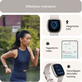 Fitbit Sense 2 aluminium platin/mondweiß