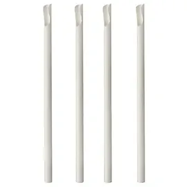 Papstar Trinkhalme mit Löffel 20 cm 100 St. Weiß