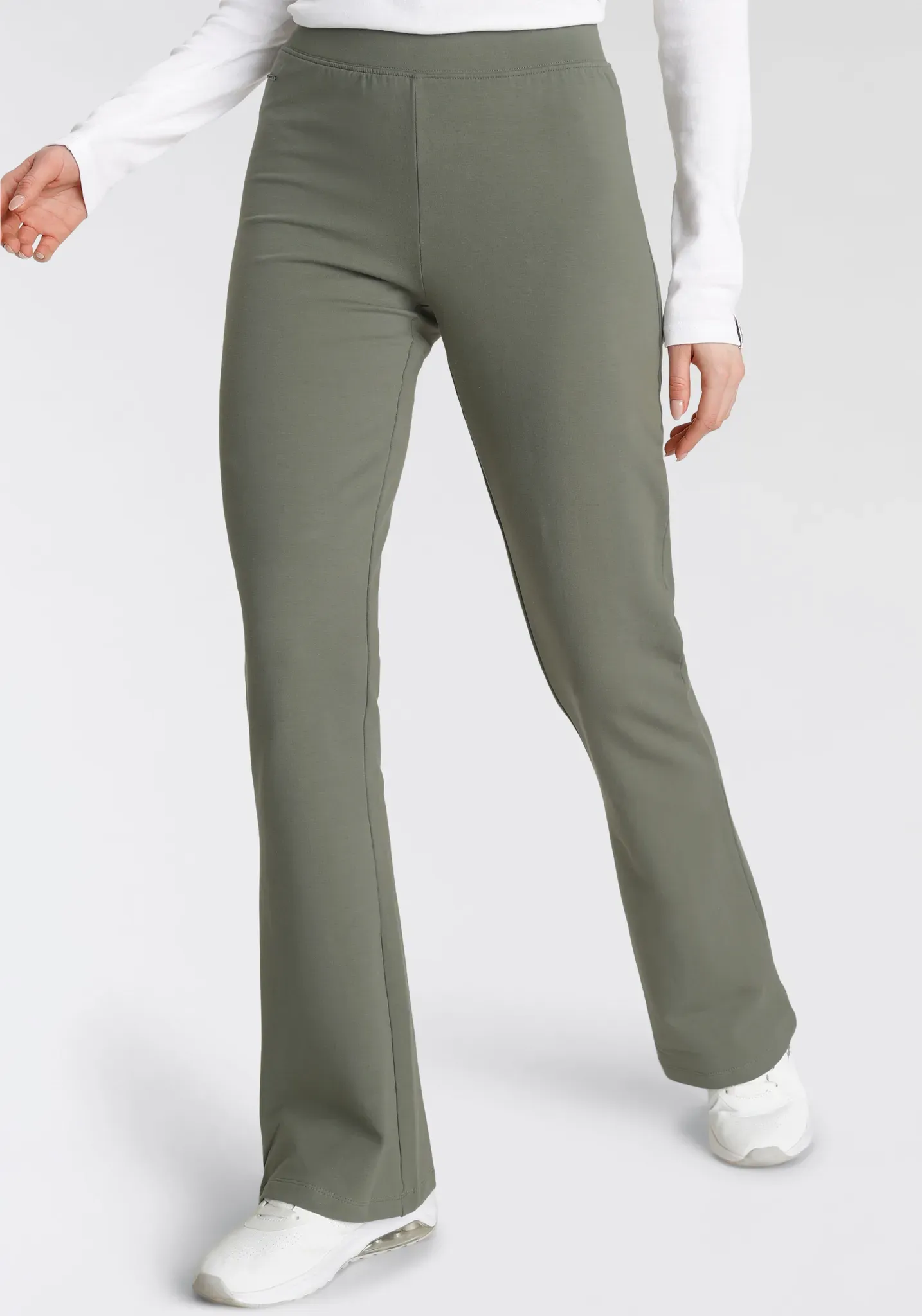 Jazzpants KANGAROOS Gr. 34, N-Gr, grün (khaki) Damen Hosen mit hohem Stretch-Anteil sitzt wie eine zweite Haut