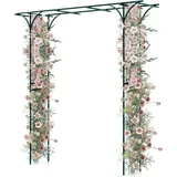 KOMFOTTEU Rosenbogen Gartenbogen für Kletterpflanzen, Hochzeitsbogen, 205 x 52 x 205 cm grün