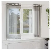 vidaXL Voile Vorhänge mit Ösen 2 Stk. Dunkelgrau 140x140 cm