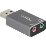 DeLock 66633 66633 USB 2.0 / Audio Adapter [1x USB 2.0 Stecker A - 2x 3.5 mm] Klinkenbuchse