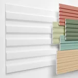 HEXIMO Lamellenwand (3.67 m2) aus XPS - Lamellen Wandpaneele Lamellenverkleidung Akustikpaneele weiß (8 Paneele, HLM-2-02 weiß) Wandplatten wall panels Schaumstoff