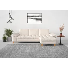 sit&more Ecksofa SIT & MORE "Westham L-Form", beige (creme), B:275cm H:88cm T:172cm, 100% Polyester, Sofas, Ecksofa, mit Recamiere, mit oder ohne Bettfunktion, Bettkasten, Füße Eiche