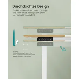 Songmics Schreibtisch elektrisch 120 cm pastellgelb