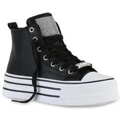 Damen Plateau Sneaker in Schwarz