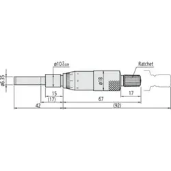 Mitutoyo Einbaumessschraube, Standardgröße 0-25mm