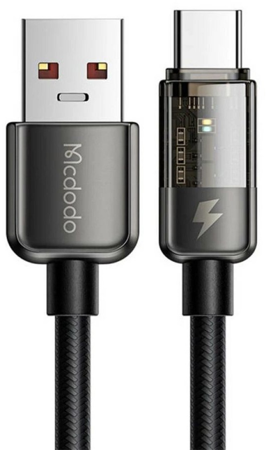 mcdodo Anti-Bruch Smartphone-Kabel USB zu Type-C Schnell Ladegerät, 6A, 1,2m Smartphone-Kabel, (120 cm) schwarz