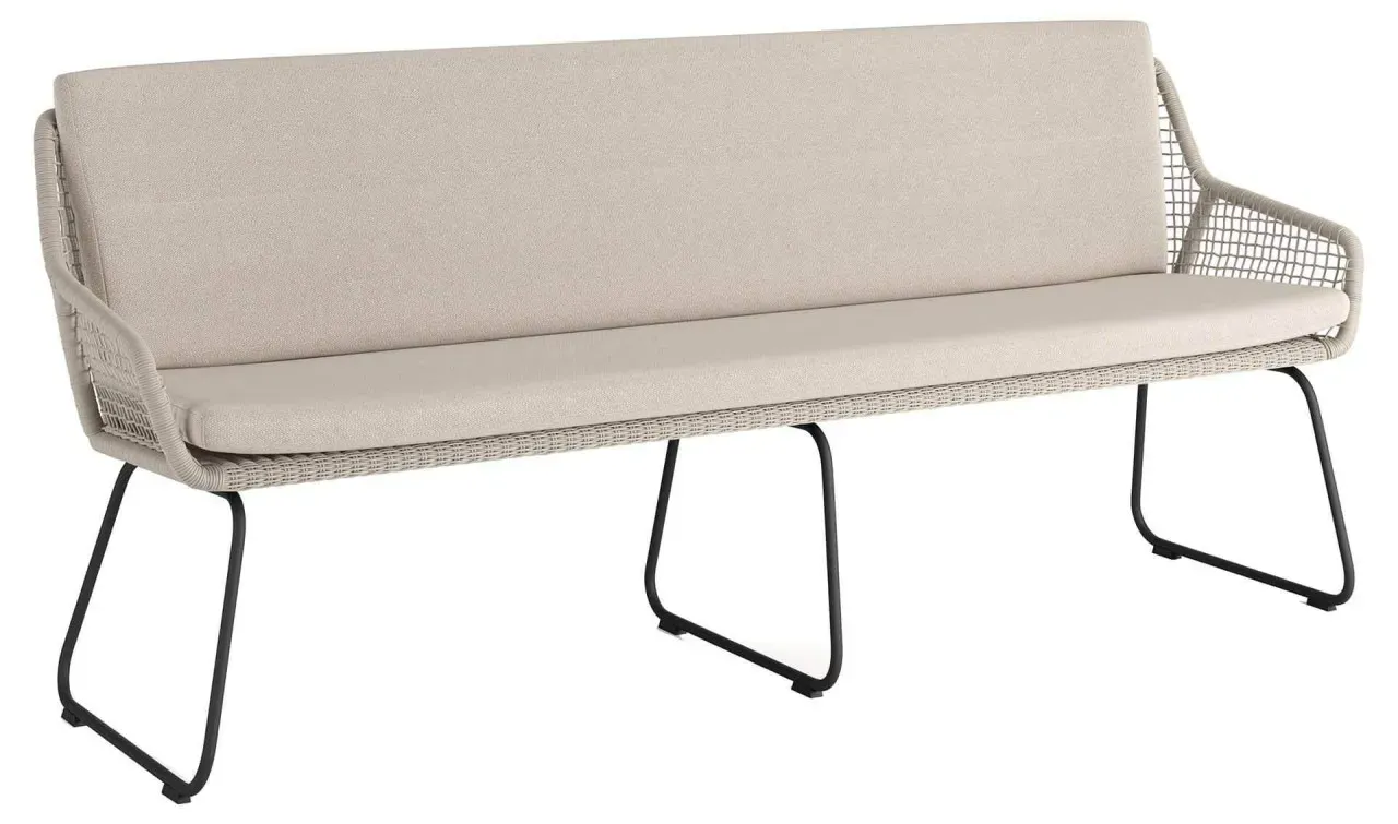 Geflechtbank Alden eisengrau / beige