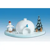 Räucherofen Räucherhaus Iglu mit Schneemann auf Ski BxH 21x14cm NEU bunt