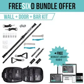 PULLUP & DIP FREESIXD Schlingentrainer mit Widerstandsbändern, Ganzkörper Trainingsgerät, & FREESIXD Tür Paket)