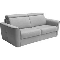 Vente-unique - Schlafsofa mit Matratze 4-Sitzer - Liegefläche 160 cm - Matratze 16 cm - Stoff - Hellgrau - flutari