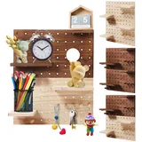 DIY Schlüsselbrett Holz – Modular als Schlüsselbrett, Ø8 mm, 30 mm Abstand, Marshall Schlüsselbrett oder Schlüsselboard Pegboard für Wand-Organizer und Deko, 30 x 8,98 Zoll (vermanschen)