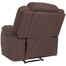 Mendler Fernsehsessel HWC-J57, XXL Relaxsessel TV-Liegesessel Nosagfederung Wildleder-Optik Stoff/Textil bis 200kg ~ braun