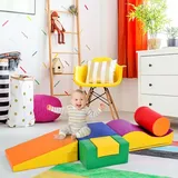 6 Tlg Riesenbausteine Zum Toben & Klettern Großbausteine Für Kinder. Treppe Und Rutsche Für Kinder - Spielzeug Zum Klettern, Rutschen Und Krabbeln. Im Vorschulalter & Babys Softbausteine, Bunt.