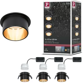 Paulmann Gil Coin 3er Set rund Schwarz matt Gold