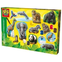 SES Nederland b.v. Gips- und Malset Relief Wilde Tiere