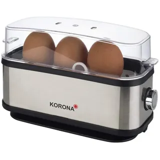 KORONA 25304 3 Eier + Eierhalter + Messbecher + Eierstecher Silber/Schwarz