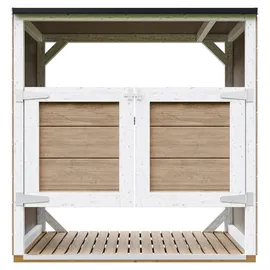 TIMBELA Mülltonnenbox 2er 240 L 153 x 159 cm braun