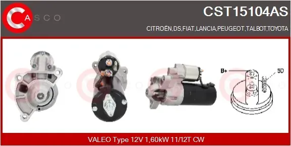 CASCO Starter cst15104as für Citroën/Peugeot Fiat GM MITSUBISHI