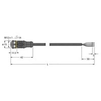 Turck 6625013 Sensor-/Aktor-Anschlussleitung 2m Polzahl: 4 1St.