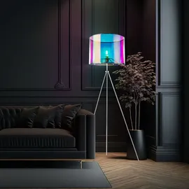 ETC Shop Design Stand Decken Fluter Wohn Schlaf Zimmer Steh Lampe mehrfarbig im Set inkl. LED Leuchtmittel
