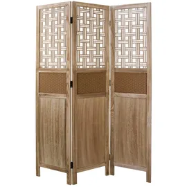 Homestyle4u Paravent Braun Holz