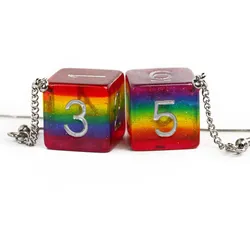 D20 / D6 Ohrringe verschiedene Farben und Formen - D6 rainbow