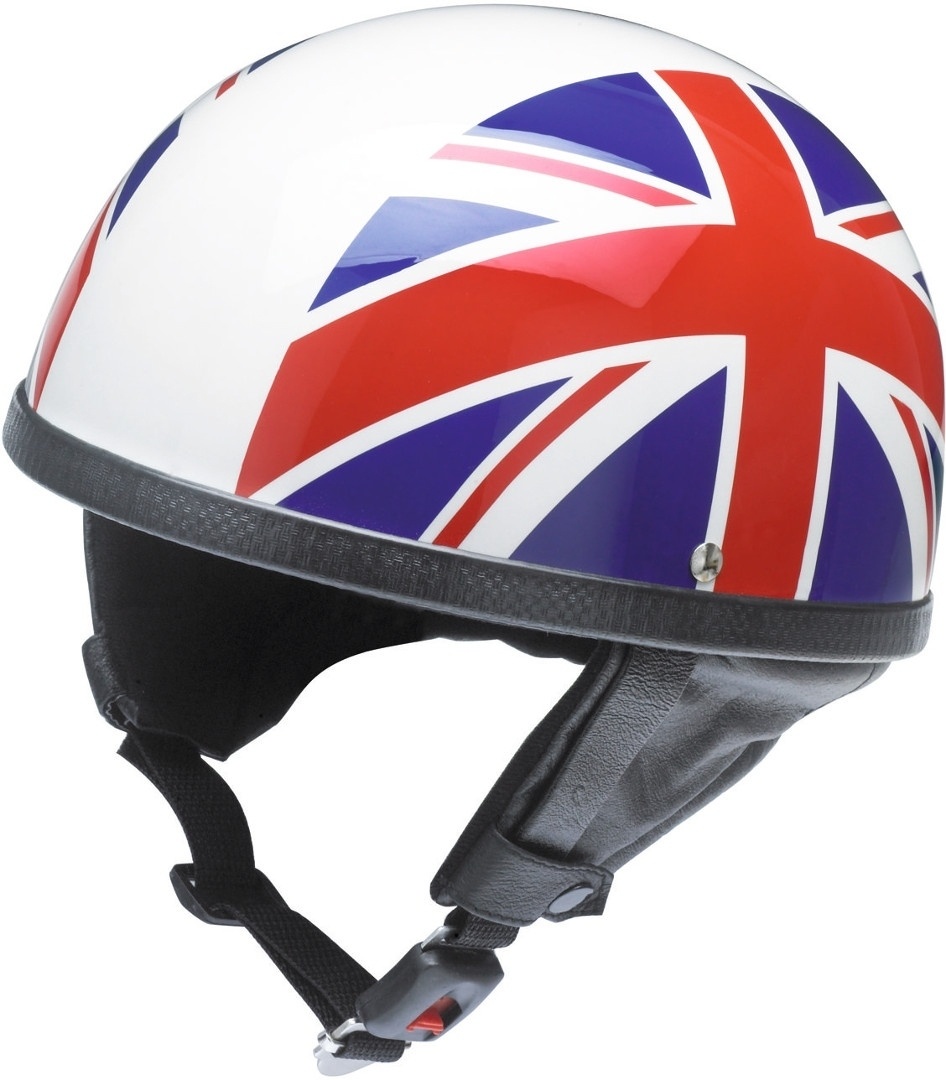 Classic UK Jet helm, wit-rood-blauw, M