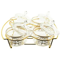 9 Teiliger Snack-Set Servierschalen für Snacks mit goldenen und silberen Details