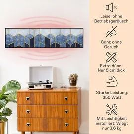 Klarstein Infrarotheizung mit Thermostat, 350W Elektroheizung, Smart Home Bild-Infrarotheizung zur Wandmontage, IR mit IoT/WiFi App-Control, Feucht... - Blau