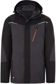 Holex 3-in-1 Jacke, dunkelgrau / schwarz / rot, Unisex-Größe: L