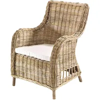 Rattansessel Korbsessel Relaxsessel ABERDEEN aus Rattan in kubu grey mit Kissen