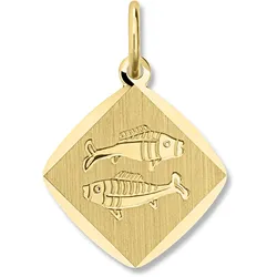 Sternzeichen-Anhänger ONE ELEMENT "Fische Sternzeichen Anhänger aus 333 Gelbgold", gold, Schmuckanhänger, Damen, Fische, Gelbgold 333-Gold, Gelbgold 333, Gold, für Damen – elegant, modern & vielseitig kombinierbar