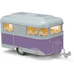 BUSCH 51704 H0 Nagetusch Wohnwagen, Flieder/Silber