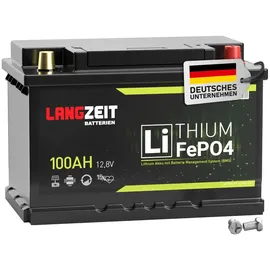 LANGZEIT Batterien LiFePO4 100Ah 12V Lithium Batterie Wohnmobil
