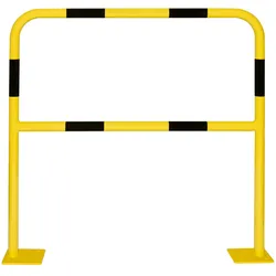 PROREGAL Schutzbügel Small zur Trennung & Sicherung von Arbeitsbereichen | inkl. Bodenplatte um Aufdübeln | HxB 100x100cm | Rohr-Ø  4cm | Schwarz-Gelb