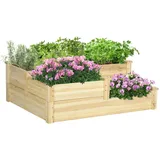 Outsunny Hochbeet,, natur Holz, 88x36x108 cm Gartenzubehör, Hochbeete