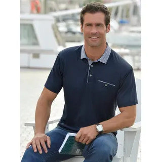 Kurzarmshirt HAJO "Kurzarm-Shirt", Herren, Gr. 56/58, blau (marine), 62% Baumwolle, 38% Polyester, unifarben, ohne Ausschnitt, Kurzarm, Shirts