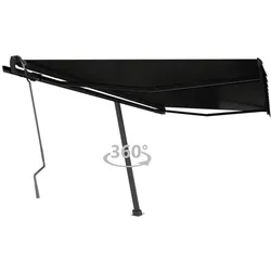 vidaXL Standmarkise Einziehbar Handbetrieben 400x350 cm Anthrazit