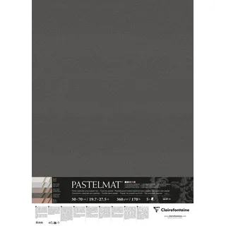 Clairefontaine Pastelmat 50x70 5Bl 360g 5F sort - 96051C