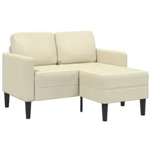 vidaXL 2-Sitzer-Sofa mit Chaiselongue L-Form Creme 125 cm Kunstleder