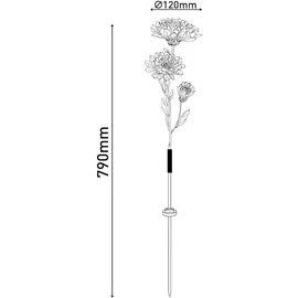 NÄVE LED-Solar-Erdspieß Blume 79 cm Rose