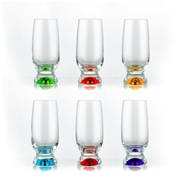 Crystalex Bierglas Gina Sprayed Biergläser Longdrinks 350 ml 6er Set, Kristallglas, mehrfarbig, Kristallglas weiß