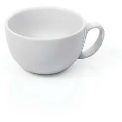 12x Caffé Latte Tasse + Untertasse Italia 350 ml weiß, Porzellan Kaffee